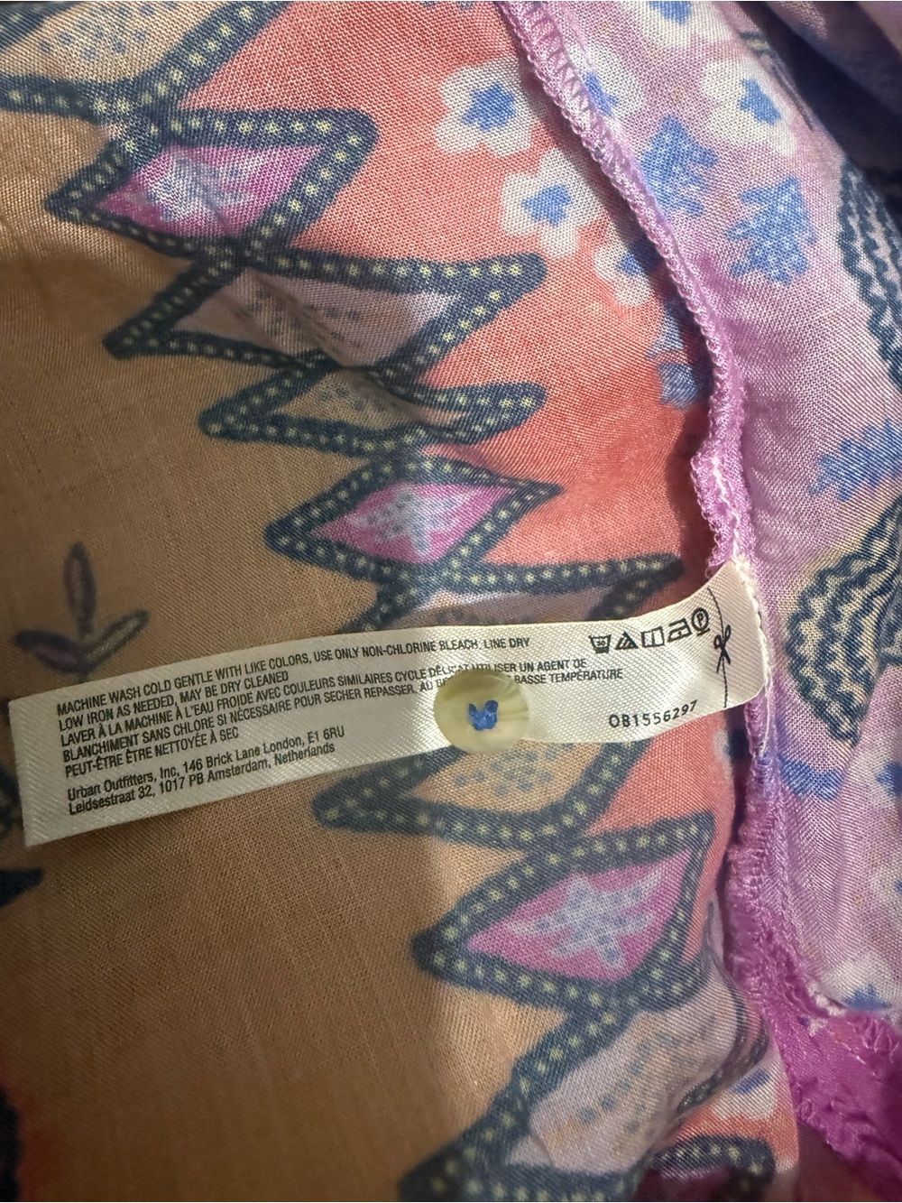Anthropologie Colorful Patchwork Floral Button-Up Blouse Top XXSP - Picture 5 of 5